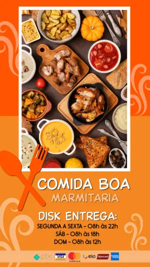 Flyer de Marmitaria e Delivery para Editar Online