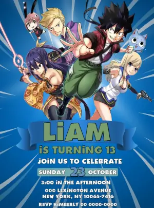 Edens Zero Anime Birthday Invitation | Editable Template