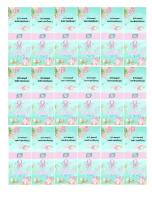 Rótulo Editável para Tic Tac Aniversário Fundo do Mar Menina