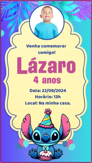 Invitación de cumpleaños Stitch – Estático – Idesign Personalizados