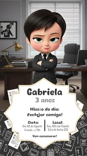Convite Aniversário Poderosa Chefinha para Editar Online