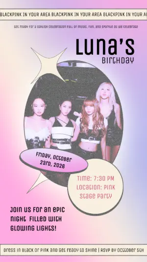 Invitation d'anniversaire KPop Demon Hunters – Statique – Tay