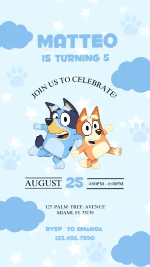 Bluey & Bingo Birthday Invitation | Editable Digital Template
