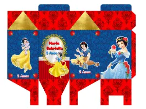 Caixa Milk Branca de Neve Editável para Festa de Aniversário