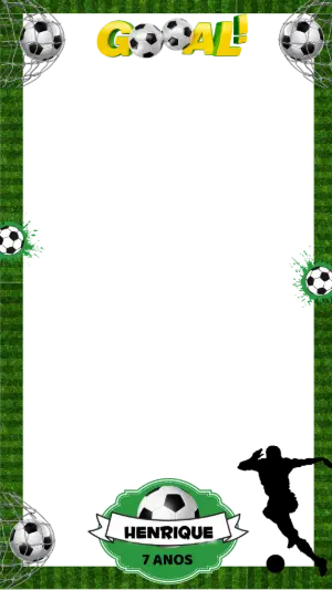 Moldura de Aniversário Futebol para Stories para Editar Online
