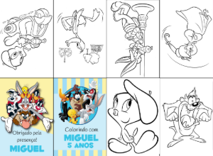 Lembrancinha Looney Tunes: Livro de Colorir para Editar Online