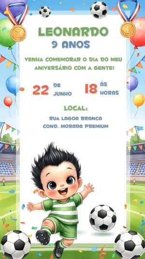 Soccer Birthday Invitation – Static – CollorGraph Convites