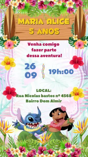 Stitch Birthday Invitation – Static – Heliene Designer
