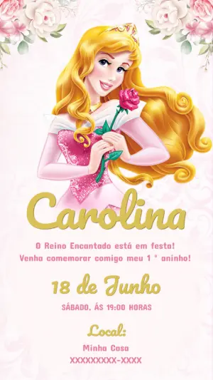 Invito di compleanno Principesse – Statico – Tali Convites