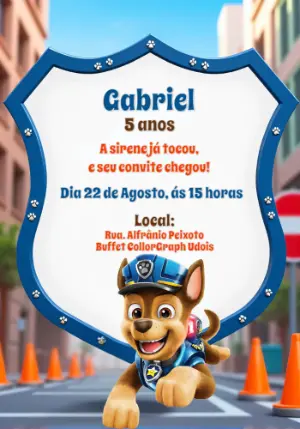 Invito di compleanno Paw Patrol – Statico – CollorGraph Convites