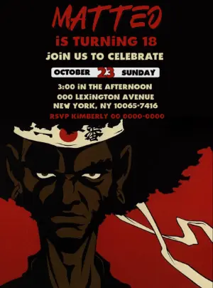 Anime Afro Samurai Birthday Party Invitation | Editable Template