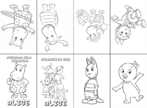 Mini Livro de Colorir Backyardigans para Imprimir