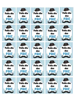 Tags Dia dos Pais Clássica com Bigode para Imprimir e Editar