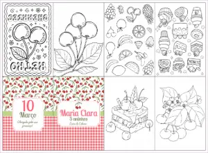 Livro de Colorir Festa Cerejinha para Editar Online e Imprimir