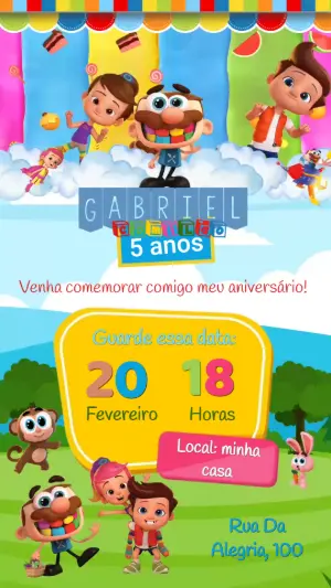 Convite Animado Aniversário José Comilão para Editar Online