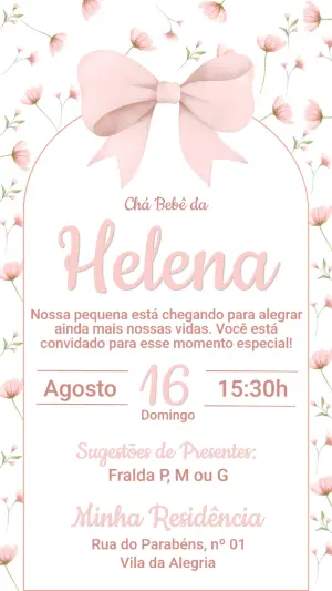 Invito baby shower – Statico – Festôu Convites