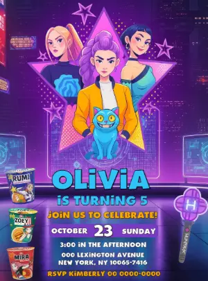 Demon Hunters Birthday Invitation to Edit Online