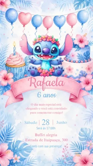 Stitch Birthday Invitation – Static – Criativa Sant