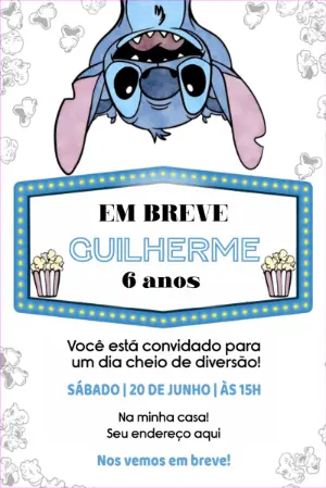Invitación de cumpleaños Stitch – Estático – Mariana de Paula Correa da Silva