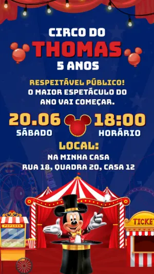 Mickey Mouse Birthday Invitation – Static – Celebre Convites