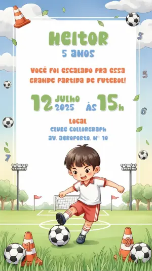 Soccer Birthday Invitation – Static – CollorGraph Convites