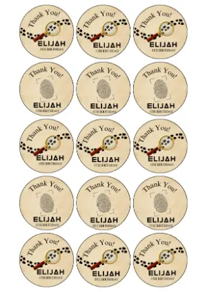 Detective Birthday Thank You Tags - Editable Template