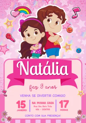 Convite de Aniversário Maria Clara e Jp