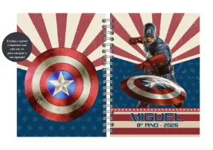 Capa de Agenda Capitão América Editável Online