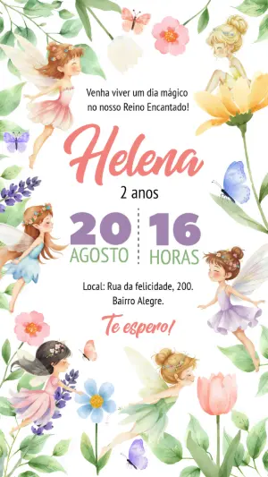 Invitación de cumpleaños Jardín encantado – Estático – Gley Leobas