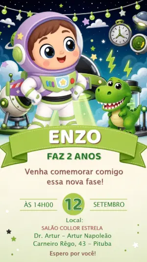 Invitation d'anniversaire Toy Story – Statique – CollorGraph EDITOR