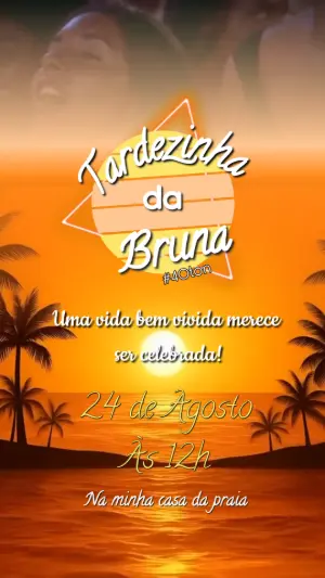 Convite Animado Aniversário Tardezinha para Editar Online