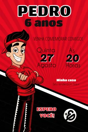 Convite de Aniversário Enaldinho Editável para Imprimir