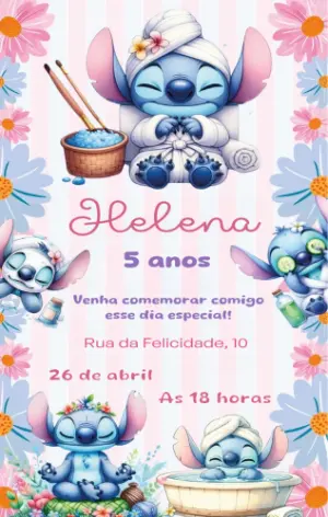 Invitación de cumpleaños Stitch – Estático – Lovers studio