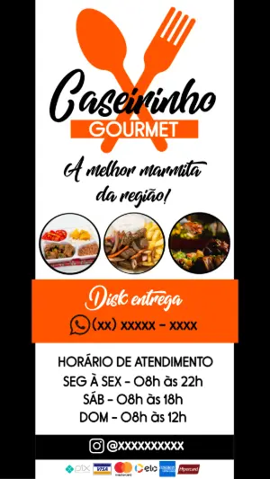 Banner Editável para Marmitaria e Delivery para Editar Online