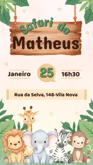 Safari Birthday Invitation – Static – Livia Lima