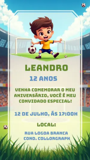 Soccer Birthday Invitation – Static – Gisele