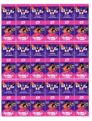 Rótulo Editável para Tic Tac Aniversário Tres Palavrinhas