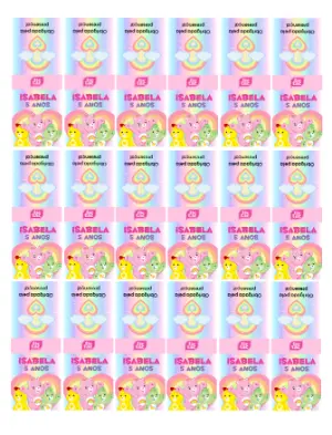 Rótulo Editável Ursinhos Carinhosos para Lembrancinha de Festa