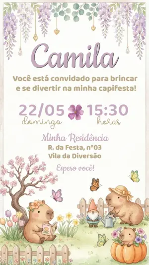 魔法花园生日邀请函 – 静态 – Convide aê!