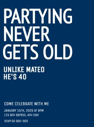 40th Birthday Invitation | Modern Editable Template