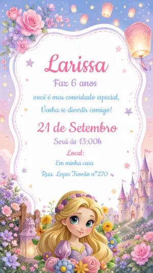 Invitación de cumpleaños Princesas – Estático – CollorGraph EDITOR