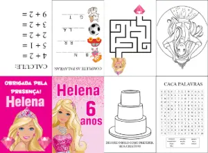 Livro de Atividades Barbie para Lembrancinha Editável Online