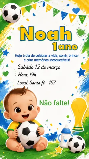 Soccer Birthday Invitation – Static – VM criações