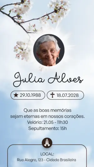 Comunicado de Falecimento com Foto para Editar Online