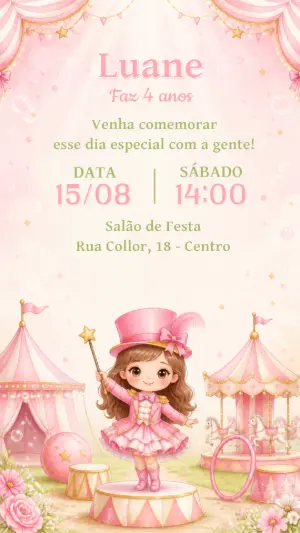 Invitation d'anniversaire Cirque – Statique – CollorGraph EDITOR