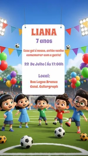 Soccer Birthday Invitation – Static – Gisele