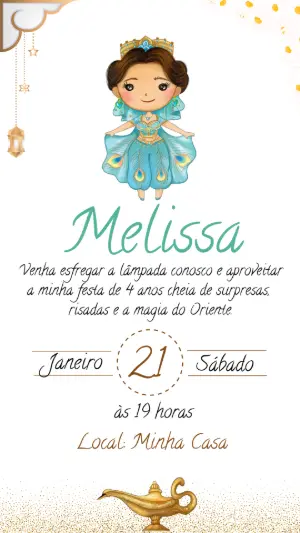 Invitación de cumpleaños Princesas – Estático – Felicity Artes