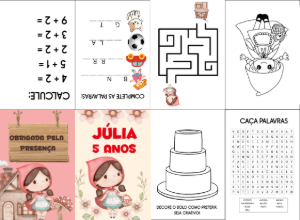 Mini Livro de Atividades Chapeuzinho Vermelho para Editar Online