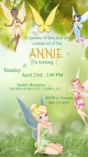 Animated Fairy Birthday Video Invitation Template