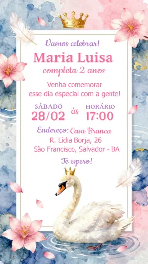 Invitación de cumpleaños Princesas – Estático – CollorGraph EDITOR